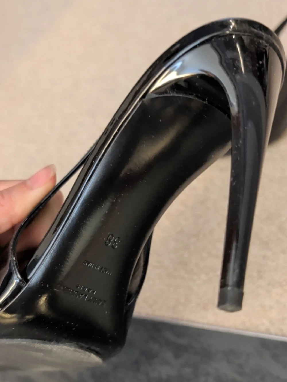 Saint Laurent Paris - Pulp Slingback Black Patent - Stiletto Pumps - Picture 6 of 12